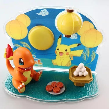 小火龍 中秋賞月 寶可夢球 3D立體場景積木