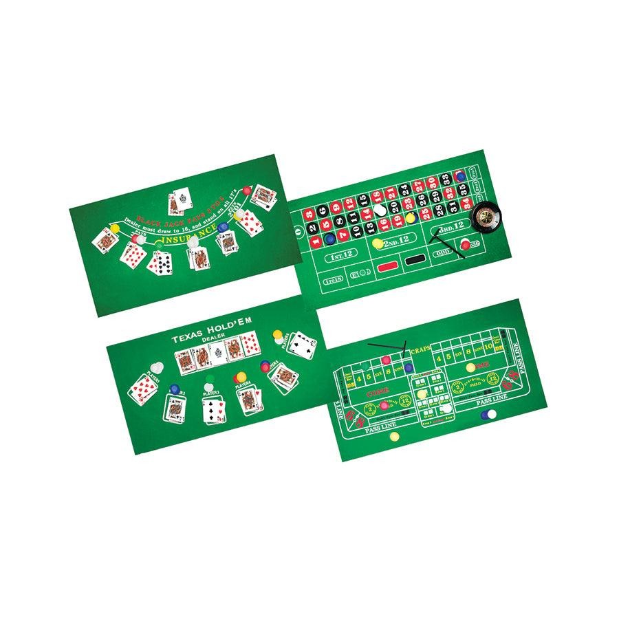 Classic Game Series - 4 Casino Game Sets | Roulette, Blackjack, Poker, Dice